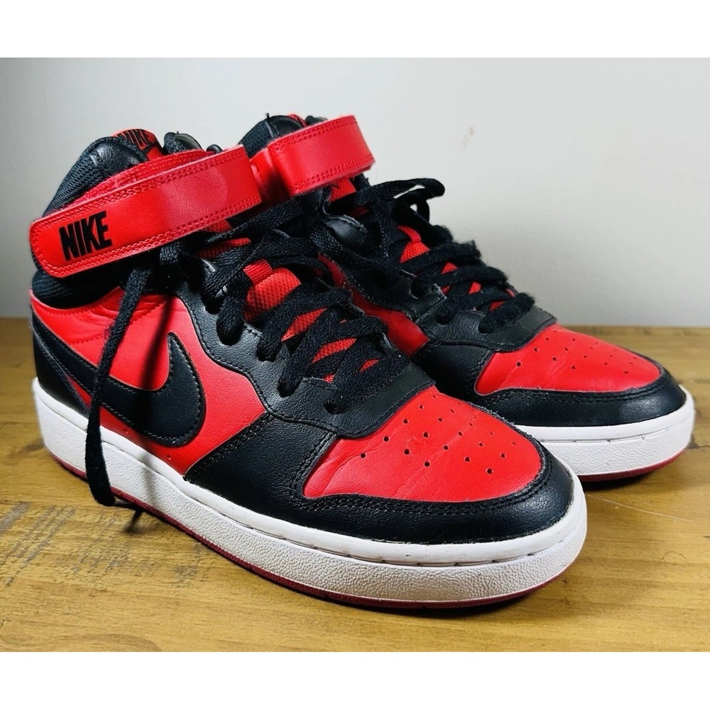 Nike Court Borough Mid 2 GS Red Black 6Y Womens 7.5 High Top CD7782-602